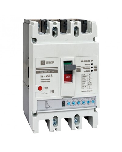 Выключатель автоматический ВА-99М 250/250А 3P 50кА с электронным расцепителем EKF PROxima mccb99-250-250me в Комсомольске-на-Амуре Электротехническое оборудование Pintop.ru