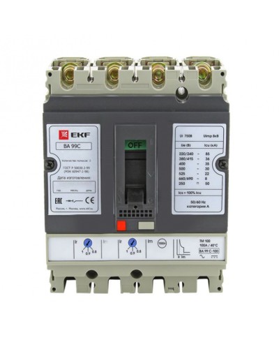 Выключатель автоматический ВА-99C (Compact NS) 160/125А 3P+N 36кА EKF PROxima (mccb99C-160-125+N) в Комсомольске-на-Амуре Электротехническое оборудование Pintop.ru