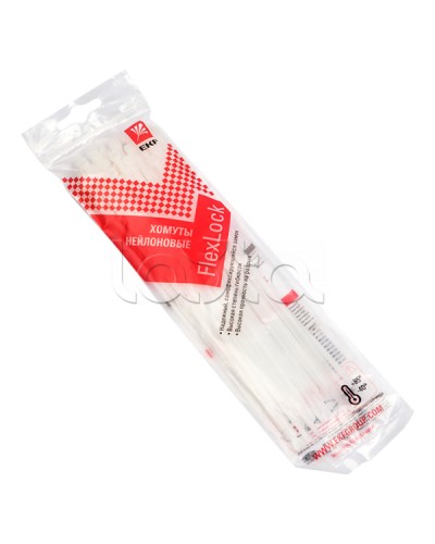 Хомут P6.6 стандартный (б), 2.5x200 (50шт) FlexLock PROxima EKF (plc-fl-ctsw-2.5x200-r) в Комсомольске-на-Амуре Стяжки-хомуты Pintop.ru