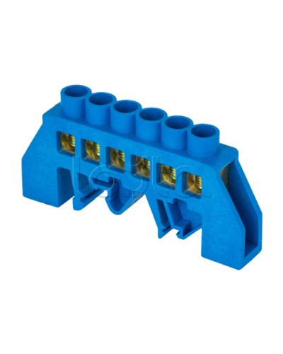 Шина 0 N (8х12мм) 6 отверстий латунь синий EKF (sn0-125-6-dn-r) в Комсомольске-на-Амуре Аксессуары для стоек и шкафов Pintop.ru