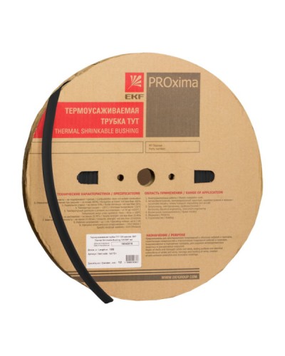 Трубка термоусаживаемая ТУТ 6/3 черная (100м) EKF (tut-6-b) в Комсомольске-на-Амуре Аксессуары для кабель-канала Pintop.ru