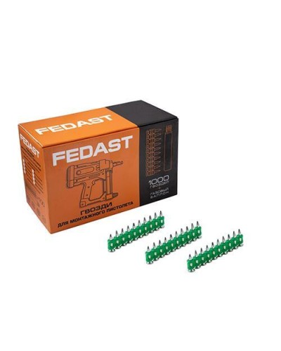 Гвозди 3,0*16 мм усиленные для монтажного пистолета (1000 шт/уп) FEDAST (fd3016eg) в Комсомольске-на-Амуре Крепеж: Дюбели, шурупы, саморезы Pintop.ru