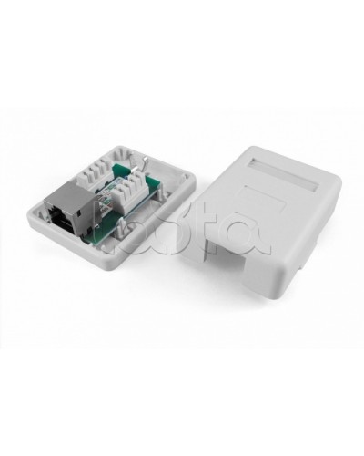 Розетка компьютерная RJ-45(8P8C) Hyperline SB1-1-8P8C-C5e-SH-WH в Комсомольске-на-Амуре Розетки компьютерные и телефонные Pintop.ru
