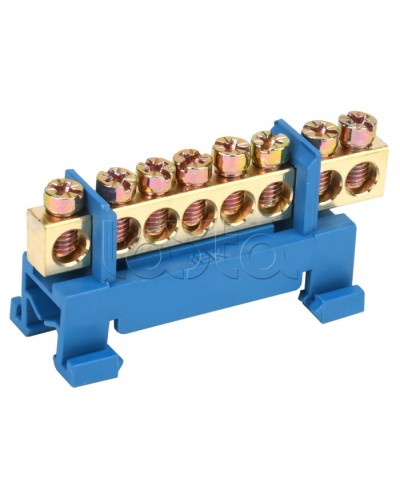 Шина нулевая изолированная с одним угловым изолятором ШНИ-6x9-8-С-С IEK (YNN10-69-8P-K07) в Комсомольске-на-Амуре Клеммные колодки Pintop.ru