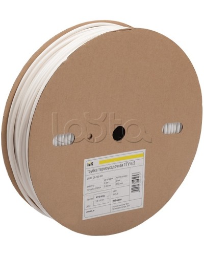 Трубка термоус. ТТУ (ТУТ) 20/10(дл.100м) белая. IEK(UDRS-D20-100-K01) в Комсомольске-на-Амуре Дополнительное оборудование для ОПС Pintop.ru