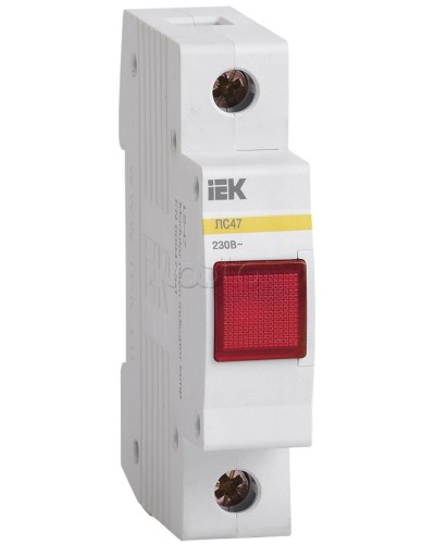 Лампа сигнальная красная DIN 1P неон ЛС-47 IEK MLS10-230-K04 в Комсомольске-на-Амуре Оповещатели Pintop.ru