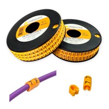 Клипса маркировочная на кабель диаметром 3.6–7.4 мм, символ "3", 500 шт., желтая LANMASTER LAN-MCC-EC23/500-YL