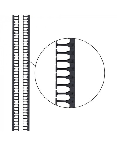 Кабельная гребенка 42U с пальцами глубиной 106 мм, 2 шт. в компл., черная LANMASTER (LAN-DC-CB-42Ux8-PF/S) в Комсомольске-на-Амуре Аксессуары для стоек и шкафов Pintop.ru