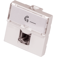 Вставка Mosaic 45x45, RJ-11, со шторкой и увеличенным окном маркировки LANMASTER LAN-SIP-23TEL-WH