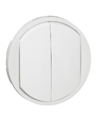 Лицевая панель для выключателя двойного белый Celiane Legrand 068002 в Комсомольске-на-Амуре Аксессуары для кабель-канала Pintop.ru