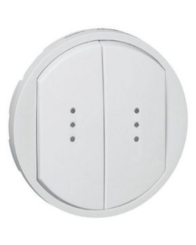 Лицевая панель для выключателя двойного с индикацией белый Celiane Legrand 068004 в Комсомольске-на-Амуре Аксессуары для кабель-канала Pintop.ru