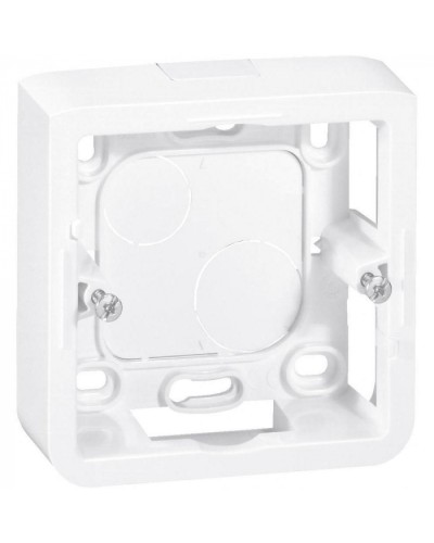 Коробка накладная, глубина 30 мм, белая Mosaic Legrand 080280 в Комсомольске-на-Амуре Аксессуары для кабель-канала Pintop.ru