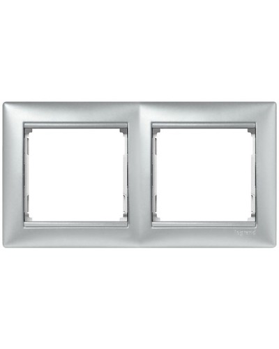 Рамка 2 поста горизонтальный монтаж алюминий Valena Legrand 770152 в Комсомольске-на-Амуре Аксессуары для кабель-канала Pintop.ru