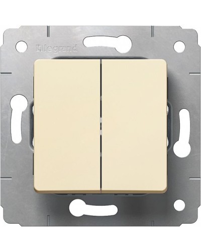 Выключатель двухклавишный автоматические клеммы 10 А 250 В слоновая кость Cariva Legrand 773758 в Комсомольске-на-Амуре Аксессуары для кабель-канала Pintop.ru