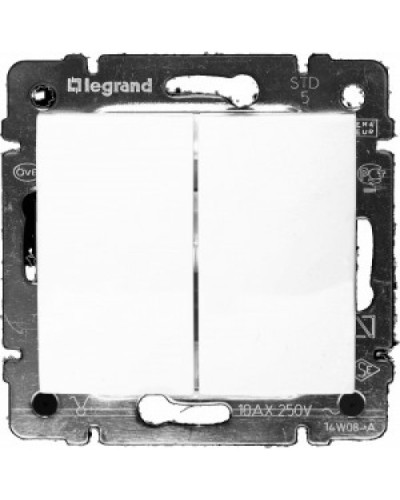 Переключатель на два направления двухклавишный Valena 10 AX 250 В белый Legrand 774408 в Комсомольске-на-Амуре Аксессуары для кабель-канала Pintop.ru