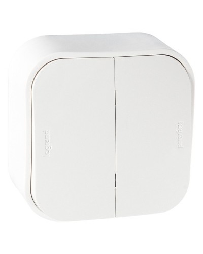 Выключатель двухклавишный Quteo Legrand (782202) в Комсомольске-на-Амуре Аксессуары для кабель-канала Pintop.ru