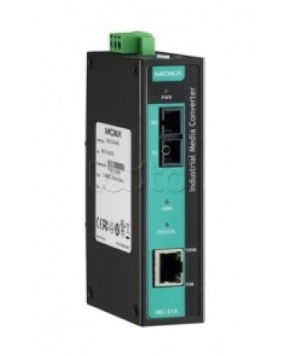 Медиаконвертер Ethernet 10/100BaseTX в 100BaseFX (SC) с расширенным диапазоном температур Moxa IMC-21A-S-SC-T в Комсомольске-на-Амуре Медиаконвертеры Pintop.ru