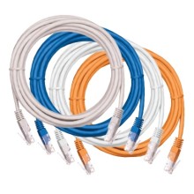 Шнур коммутационный NETLAN U/UTP 4 пары, Кат.5е (Класс D), 100МГц, 2хRJ45/8P8C, T568B, заливной, многожильный, BC (чистая медь), PVC нг(B), синий, 1,5м, уп-ка 10шт. NETLAN EC-PC4UD55B-BC-PVC-015-BL-10