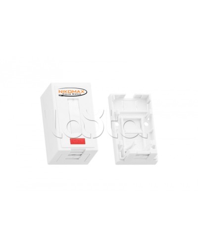 Корпус настенной розетки 1 порт NIKOMAX (NMC-MB1P-ST-WT) в Комсомольске-на-Амуре Аксессуары для кабель-канала Pintop.ru