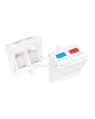 Вставка 45x45 KeyStone 2 порта NIKOMAX (NMC-PM2P-AF-WT) в Комсомольске-на-Амуре Аксессуары для кабель-канала Pintop.ru