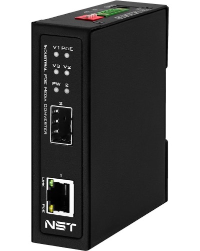 Промышленный Ultra PoE медиаконвертер NST NS-MC-1G1GX-P/I в Комсомольске-на-Амуре Медиаконвертеры Pintop.ru