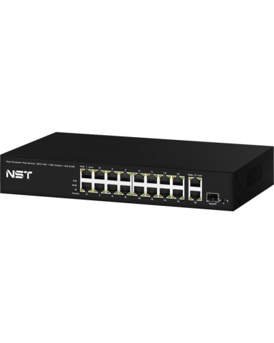 PoE коммутатор Fast Ethernet на 16 x RJ45 PoE + 2 x RJ45 GE + 1 SFP GE порта NST NS-SW-16F3G-P в Комсомольске-на-Амуре Коммутаторы Pintop.ru