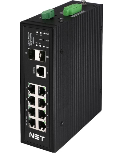 Промышленный управляемый (L2+) HiPoE коммутатор NST NS-SW-8G2G-PL/IM в Комсомольске-на-Амуре Коммутаторы Pintop.ru