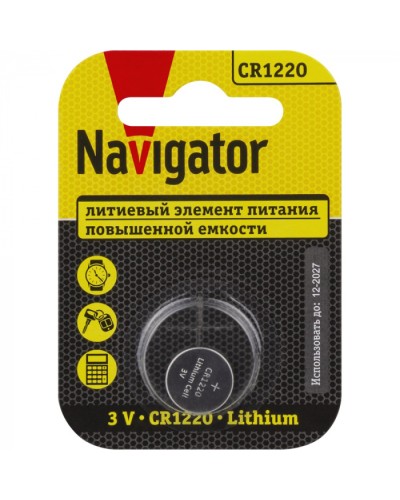 Элемент питания Navigator 93 825 NBT-CR1220-BP1 в Комсомольске-на-Амуре Электротехническое оборудование Pintop.ru