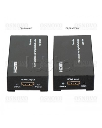 Комплект для передачи HDMI по одному кабелю витой пары CAT5e/6 до 50м OSNOVO TA-Hi/1+RA-Hi/1 в Комсомольске-на-Амуре Видеоусилители, Модуляторы, Делители Pintop.ru