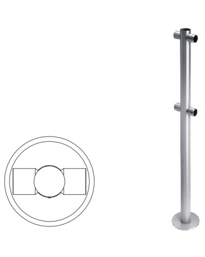 Стойка ограждения i-образная (антик серебро) Oxgard в Комсомольске-на-Амуре Ограждения Pintop.ru