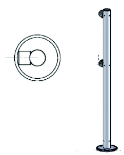 Стойка ограждения односторонняя Oxgard Стойка ограждения односторонняя (ВЗР 1996.01) в Комсомольске-на-Амуре Ограждения Pintop.ru