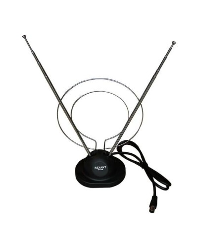 Антенна комнатная телескопическая на подставке «Усы+кольцо», RX-100 REXANT 34-0100 в Комсомольске-на-Амуре Системы видеонаблюдения Pintop.ru