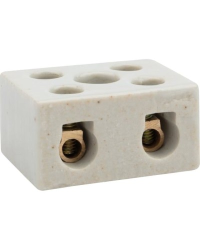 Клемма керамическая винтовая КВ 12 мм² 2 пары контактов с крепежным отверстием (50 шт./уп.) REXANT (07-6223) в Комсомольске-на-Амуре Монтажные материалы Pintop.ru