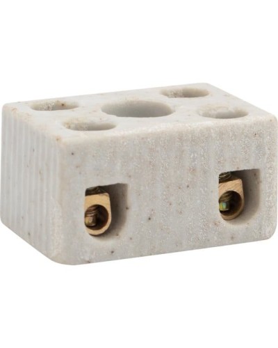 Клемма керамическая винтовая КВ 4 мм² 2 пары контактов с крепежным отверстием (100 шт./уп.) REXANT (07-6221) в Комсомольске-на-Амуре Монтажные материалы Pintop.ru