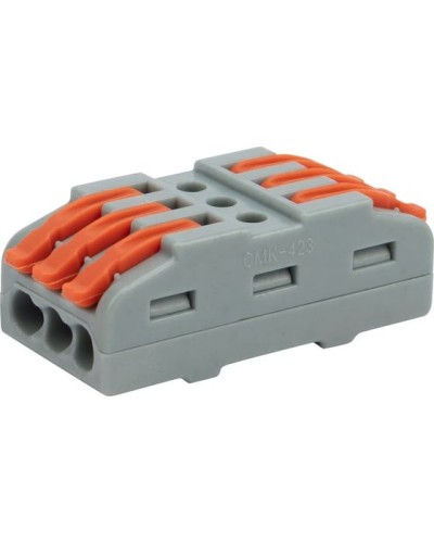 Клемма соединительная многоразовая проходная 3 полюса, серая (25 шт./уп.) REXANT (07-6263-3) в Комсомольске-на-Амуре Монтажные материалы Pintop.ru