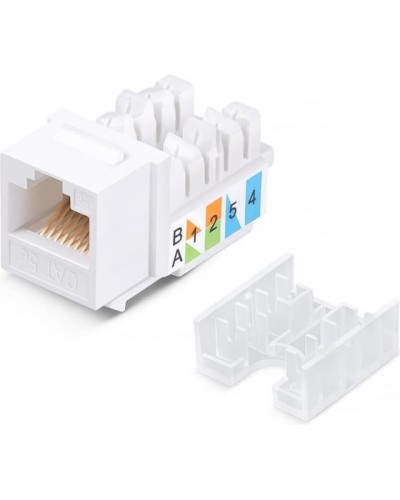 Модуль Keystone Jack RJ-45(8P8C), UTP неэкранированный, CAT 5e, тип 90 градусов, белый REXANT PRO 02-0064 в Комсомольске-на-Амуре Модули Keystone Pintop.ru