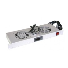 Модуль вентиляторный с термостатом 19" 1U с 2-мя вентиляторами REXANT 04-2604