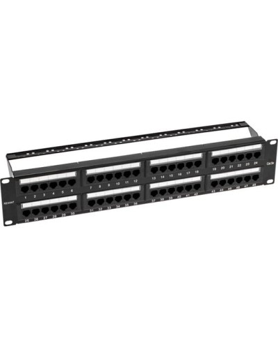 Панель коммутационная с кабельными органайзерами 19, 2U, 48 портов, UTP, RJ-45, CAT 5e REXANT PRO (02-0032) в Комсомольске-на-Амуре Аксессуары для стоек и шкафов Pintop.ru