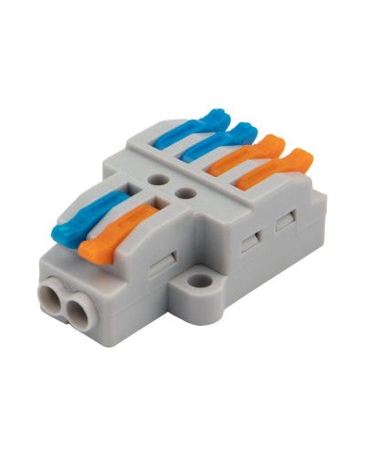 Разветвительная клемма СМК 2x2 2 полюса с монтажной площадкой 1 ввод 2 вывода (5 шт/уп) Rexant (07-5235-05) в Комсомольске-на-Амуре Клеммные колодки Pintop.ru