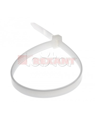 Хомут-стяжка нейлоновый 8х450 мм белый (100шт/уп) REXANT 07-0450-8 в Комсомольске-на-Амуре Стяжки-хомуты Pintop.ru