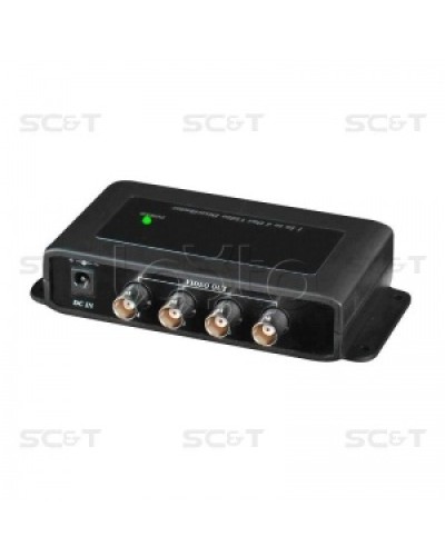 Усилитель-разветвитель видеосигнала HDCVI / TVI / AHD (1вх./4вых.) SC&T CD104HD в Комсомольске-на-Амуре Видеоусилители, Модуляторы, Делители Pintop.ru