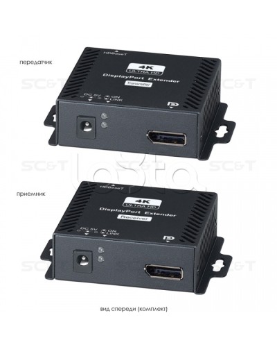 Комплект (передатчик + приёмник) для передачи DisplayPort + USB + RS232 SC&T DP02U в Комсомольске-на-Амуре Видеоусилители, Модуляторы, Делители Pintop.ru