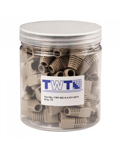 Защитные колпачки для кабеля 6,0мм cat.5, на соединение коннектора с кабелем, серый, 75 шт. TWT-BO-6.0-GY/JR75 в Комсомольске-на-Амуре Коннекторы и разъемы Pintop.ru