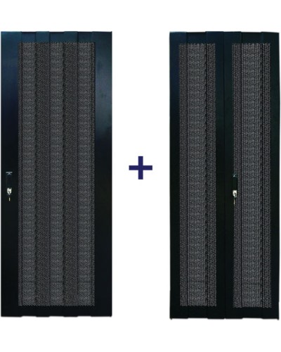 Комплект дверей 42U, 600 мм, черный, передняя - перфорированная, задняя - распашная перфорированная TWT TWT-CBB-DR42-6x-S-P1 в Комсомольске-на-Амуре Аксессуары для стоек и шкафов Pintop.ru