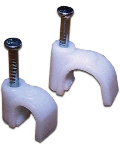 Клипса кабельная круглая, диаметр 8 мм, белая (100шт.уп) TWT TWT-CLR-08 в Комсомольске-на-Амуре Держатели, клипсы, скобы Pintop.ru