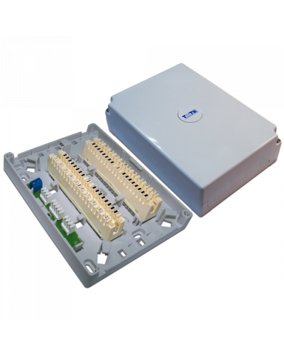 Настенная коробка с установленными плинтами, 2 размыкаемых плинта, 20 пар, пластик TWT (TWT-DB10-2P-DIS) в Комсомольске-на-Амуре Кросс оптический Pintop.ru