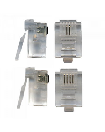 Коннектор телефонный RJ11, 4P4C, 100 шт. TWT (TWT-PL11-4P4C/100) в Комсомольске-на-Амуре Коннекторы и разъемы Pintop.ru