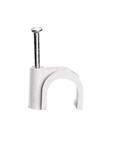 Скоба пластиковая с гвоздем, д.3 - 5 мм (200 шт/уп) в Комсомольске-на-Амуре Крепежные изделия Pintop.ru