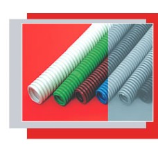 Труба гофрированная HFFR легкая диам 25 мм, с зондом, без галогена,трудногорючая, цвет серый Экопласт 20125HFR