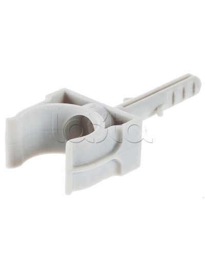 Держатель с дюбелем без шурупа для гофрированной или жесткой гладкой трубы D20 мм, без галогена Экопласт 41420HF в Комсомольске-на-Амуре Держатели, клипсы, скобы Pintop.ru